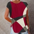 thumbnail image 4 of Blouses à Manches Courtes pour Femmes Mode Femmes Mode Manches Courtes Col Rond T-Shirt Imprimé Blouse Hauts Amples T-Shirts d'Été pour Femmes Hauts à Manches Courtes Femmes Blouse à Manches Courtes, 4 of 6