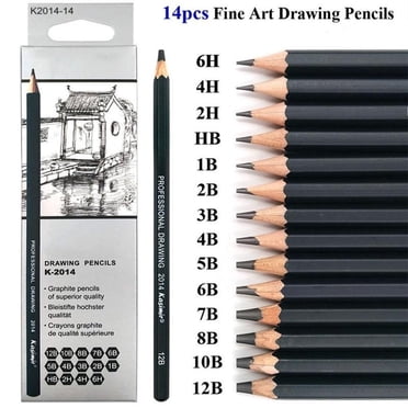 Willstar 14PCS Drawing Pencils Set for Artists Sketching Pencils Art set with Sketch Paper Zipper Case