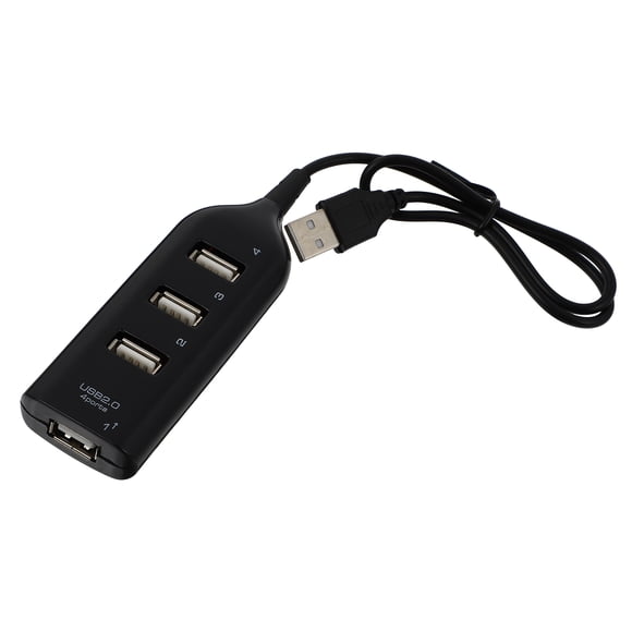 1Pack USB Hub Portable Rectangular for Data Transfer and 4-Port Expansion Black 1.9x3.8in