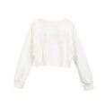 thumbnail image 3 of Mode Femmes Automne Shorts Crop Tops en Vrac Casual Couleur Unie à Manches Longues Col Rond Sous-Chemise Sport Pull, 3 of 8