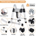 thumbnail image 2 of AKDSteel Aluminum Telescopic Ladder With a Frame Design, Featuring Non-Slip Feet And Stabilizers For Safe Use At Home, On Roofs, In Gardens, And Outdoors, 2 of 7