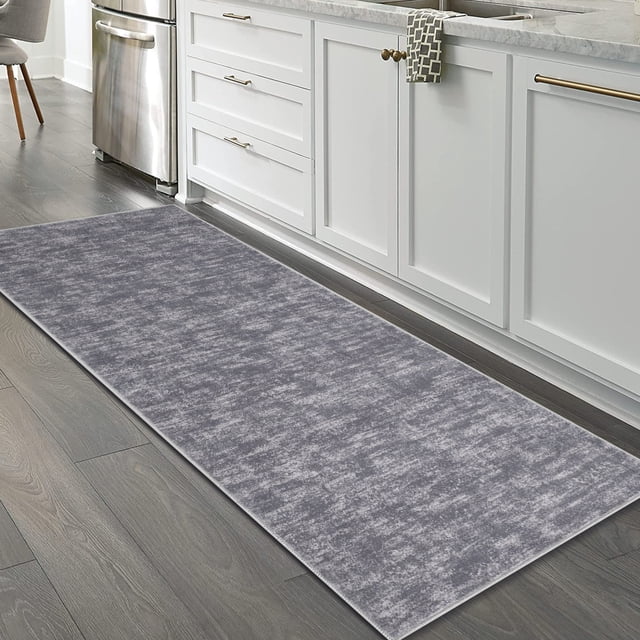 Modern Solid Color Rug 2ft3inx8ft, Washable Non-Slip Low Pile Area Rug for Living Room & Bedroom
