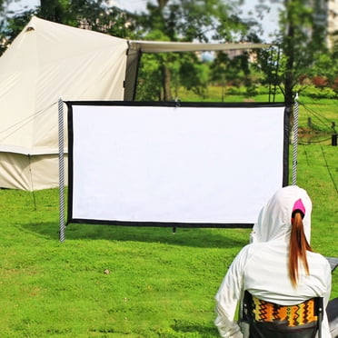 Vadktai Projector Screen 130 /110 Inch, 4K Movie Projector Screen 16:9 HD Foldable and Portable Indoor Outdoor Projection Double Sided Video Projector Screen for Home, Party, Office, Classroom