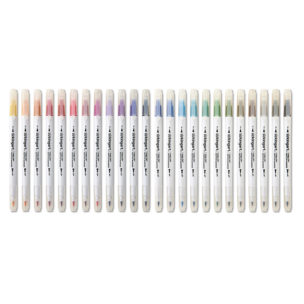 KINGART Feutres à double pointe Twin-Tip™, 24 couleurs