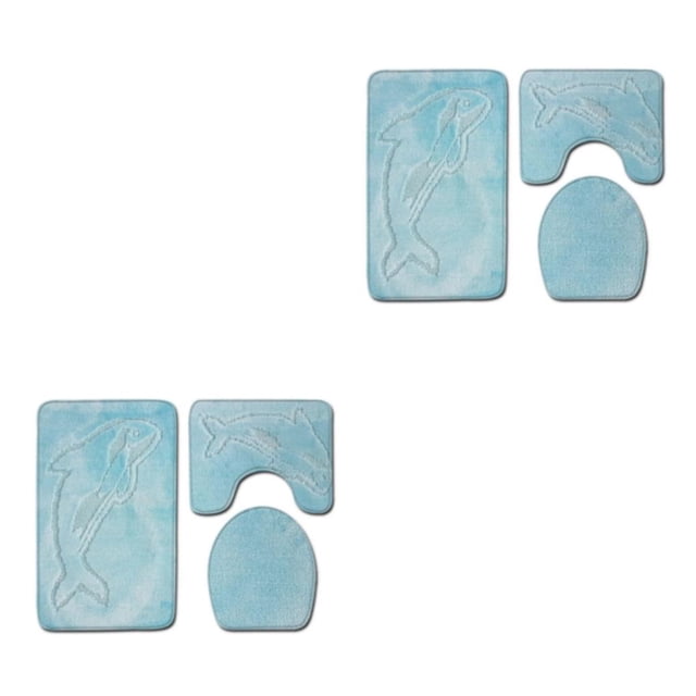Baohd 3pieces Multi-functional Non-Slip Chenille Bath Rug Any Bathroom Eco-friendly PJ210908-A010 2Set