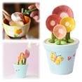 thumbnail image 2 of 1 Set Flower Measuring Spoons Ceramic Cactus Tool Set In Pot Decorative Floral Pot Measuring Tools And Cup Kit Cute Utensils For Home Blue，Cup In Flower Pot Form round Table Mats for Dining Table, 2 of 4