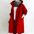 thumbnail image 5 of Hauts à Manches Longues pour Femmes Décontractés Femmes Couleur Unie Bouton Poche Récréatif à Capuche Manteau Coupe-Vent à Manches Longues Hauts, 5 of 5