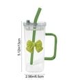 thumbnail image 3 of Glass Sports Water Bottle 1Pcs 400ml Glass Water Cup With Handle Lid Glass Straw and Detachable Butterfly Decoration for Iced Tea or Water JASKFLY, 3 of 9