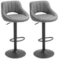 thumbnail image 1 of HOMCOM Bar Stools Set of 2 Swivel Adjustable Counter Height Barstools, 1 of 10