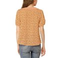 thumbnail image 3 of INSPIRE CHIC Women's Floral Puff Sleeves Pleated Collar Button Down Shirt, 3 of 5