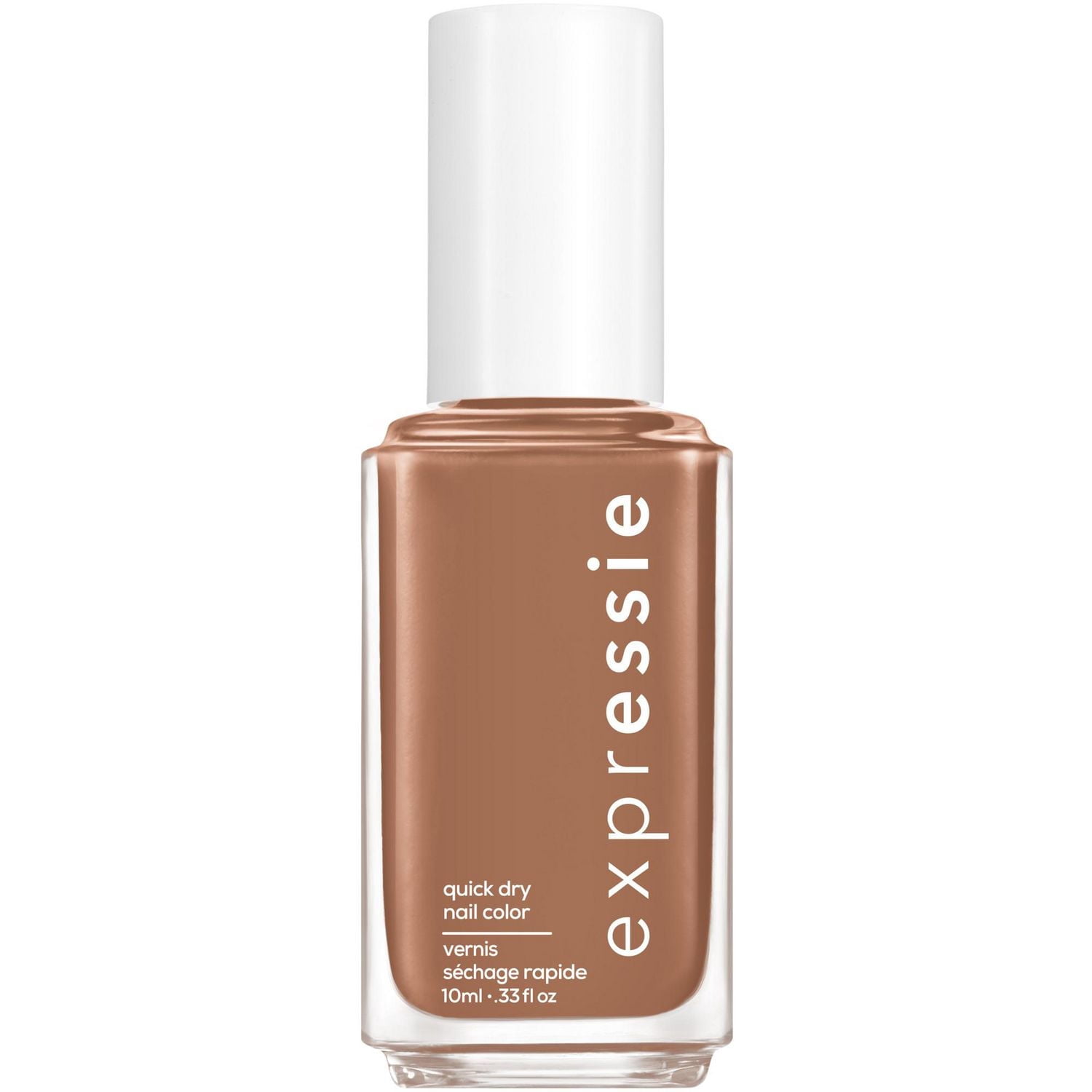 essie expressie™ vegan quick-dry nail polish, 8-free formula, never skip a beat, light brown, 10 ml