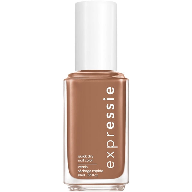 essie expressie™ vegan quick-dry nail polish, 8-free formula, never skip a beat, light brown, 10 ml