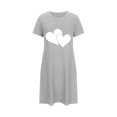 thumbnail image 5 of Chemises de Nuit pour Femmes Chemise de Nuit pour Femme Manches Courtes Vêtement de Nuit Confortable T-Shirts de Nuit Imprimés Col Rond T-Shirt de Nuit Robe de Sommeil Douce Coupe Ample Robe de Pyjama Gris P, 5 of 5