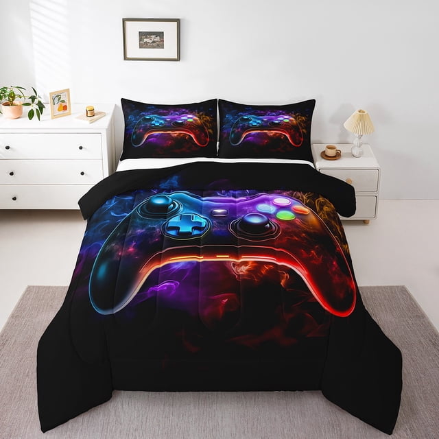 Boys Gamer Bedding Twin Comforter Set,Down Comforter,Reversible 2 Pieces