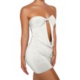 thumbnail image 4 of Faithtur Robe Moulante Enveloppante pour Femmes Couleur Unie Sans Bretelles Robe Cocktail Été Fête Boîte de Nuit Dos Nu Mini Robe, 4 of 8