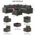 thumbnail image 5 of Kullavik Patio 6-Piece Steel Outdoor Wicker Sectional Sets with Cushions,Grey, 5 of 5