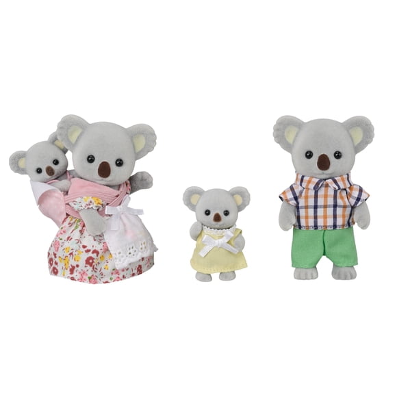 Famille de Koala Calico Critters, ensemble de 4 figurines de poupée de collection