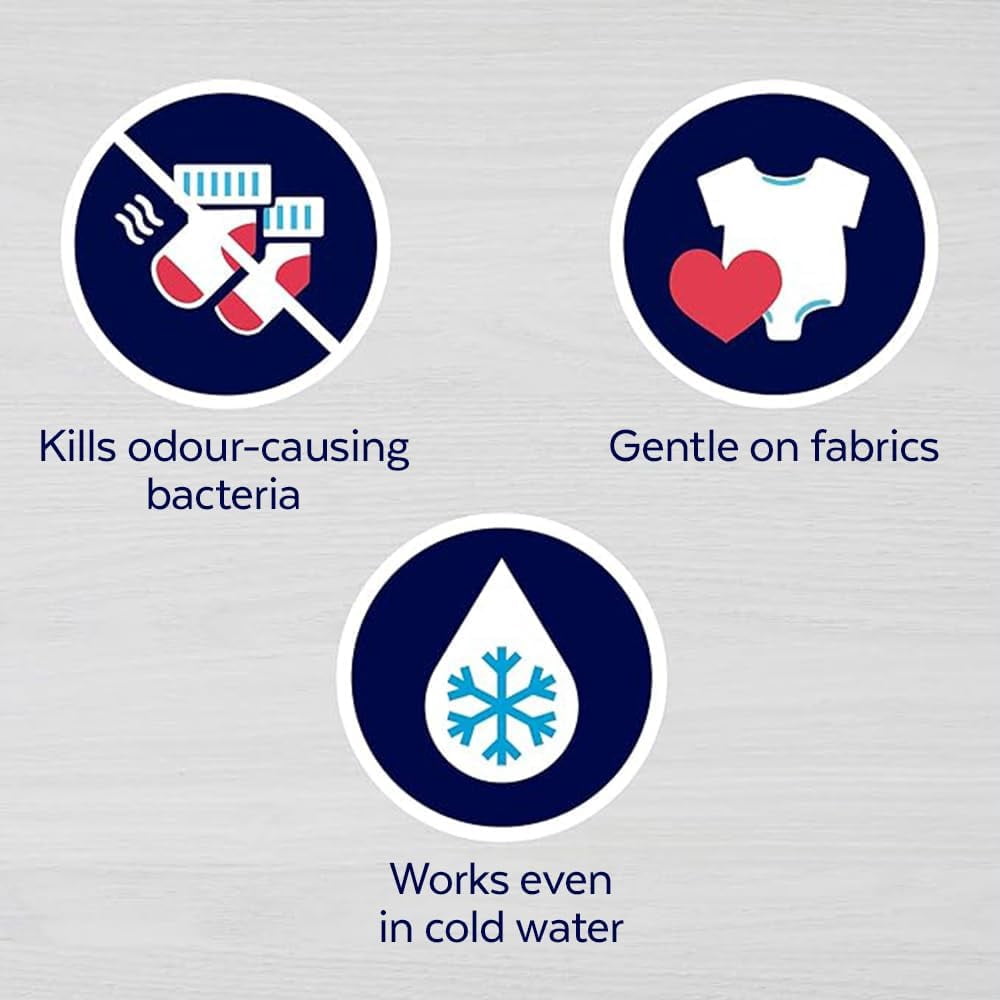 Lysol Désinfectant à lessive gratuit et transparent, sans parfum, sans colorants, 0 % d'eau de Javel, tue 99,9 % des virus et bactéries, 1.2 l