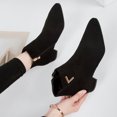 thumbnail image 4 of LSLJS Bottes Mode pour Femmes Unies à Fermeture Éclair Femmes Bottes à Talon Moyen Rond Chaussures, Bottines et Bottillons pour Femmes, Bottes pour Femmes, 4 of 6