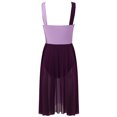 thumbnail image 2 of RUNQHUI Robe Justaucorps Sans Manches en Maille à Blocs de Couleur pour Danse Lyrique Contemporaine Moderne pour Femmes Violet TG, 2 of 5