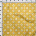 thumbnail image 3 of oneOone Georgette Viscose Yellow Fabric Floral & Tiles Moroccan Craft Projects Decor Fabric Printed By The Yard 42 Inch Wide, 3 of 4