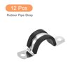thumbnail image 3 of Unique Bargains 12Pack 1' Cable Clamp U Shape Stainless Steel Rubber Cushioned Pipe Strap, 3 of 5