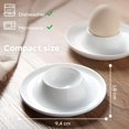 thumbnail image 3 of Egg Cups Plastic White Round Egg Holder Grade Stackable Dishwasher, 3 of 9
