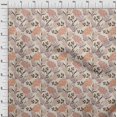 thumbnail image 4 of oneOone Tissu en Coton Cambric Rose Brun Floral Rétro Tissu pour Robe Tissu Imprimé au Mètre 56 Pouces de Large, 4 of 5