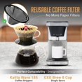 thumbnail image 3 of Reusable Stainless Steel Coffee Filter for Kalita Wave 185 & OXO Brew 8 Cup, Fine Mesh Pour Over Coffee Filter, Dishwasher Safe, 3 of 8