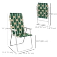 thumbnail image 3 of Outsunny Set of 2 Folding Patio Chairs, Classic Portable Chair Set, Green, 3 of 10