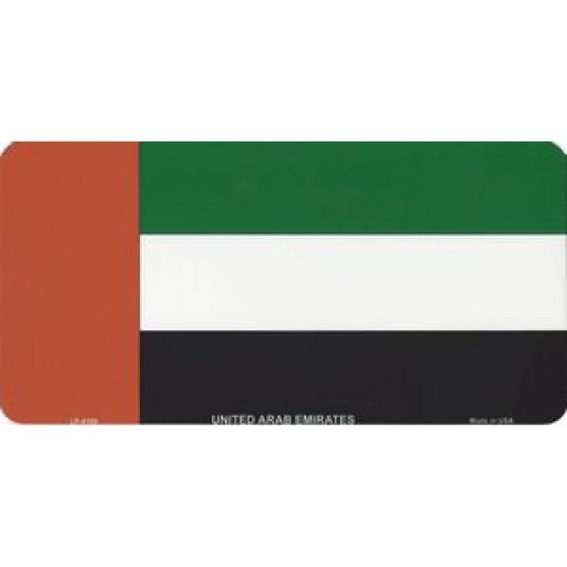 United Arab Emirates Flag Photo License Plate Free Personalization on this Plate