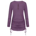 thumbnail image 4 of XZNGL Dresses for Women Long Sleeve Womens Tops Long Sleeve Womens Fashion Solid Color Long Sleeve Lace Drawstring Dresses Womens Long Sleeve Tops Long Sleeve Womens Tops Women Tops Long Sleeve, 4 of 7