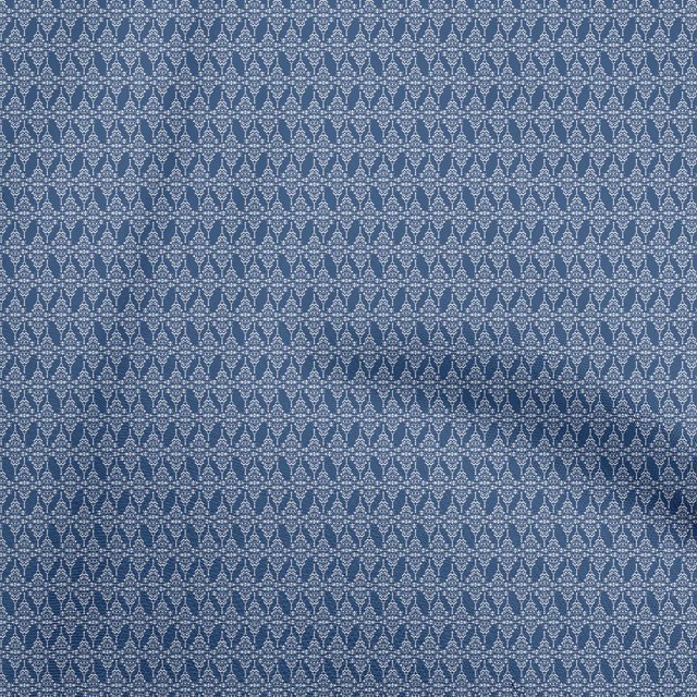 oneOone Cotton Poplin Blue Fabric Abstracts Sewing Craft Projects Fabric Prints By Yard 42 Inch Wide