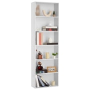 Yiwa 6 Tier Open Shelf Bookcase, Tall Floor Standing Wooden Bookshelf for Storage and Display