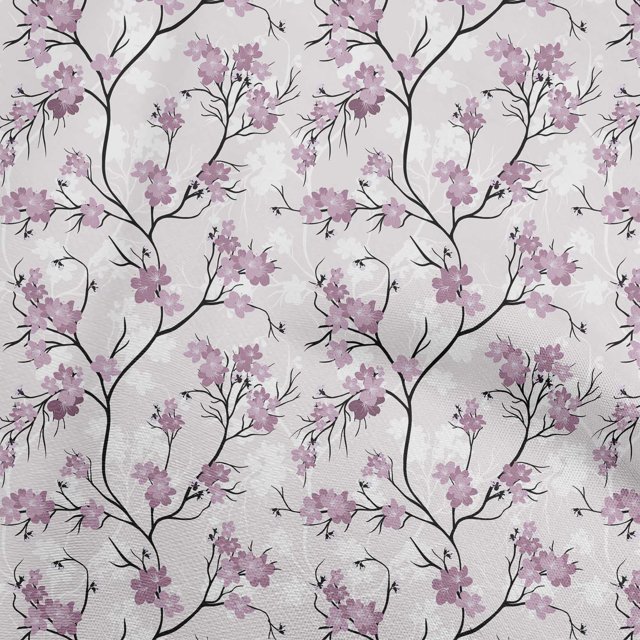oneOone Rayon Lavender Fabric Floral Craft Projects Decor Fabric Printed By The Yard 56 Inch Wide