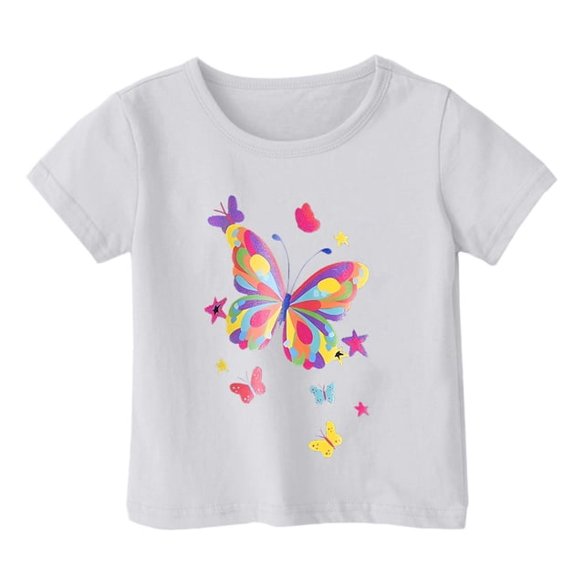 TZEWGL Hauts pour Tout-Petits Imprimé Graphique Col Rond Manches Courtes Amples Vêtements pour Bébés Taille 12-13T
