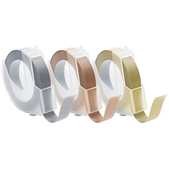 We R Memory Keepers Labelit .375" Emboss Tape Rolls 3/Pkg-Metallic