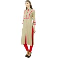 thumbnail image 2 of Phagun Kurta Tunique Droite en Rayonne pour Femmes, Kurti à devant Ouvert, Col Mandarin, Haut Indien, 2 of 8