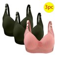 thumbnail image 1 of Bras for Women, 3PC Womans Large Size Solid Color Without Steel Ring Gathering Comfortable Bras Daily Bra, 1 of 3