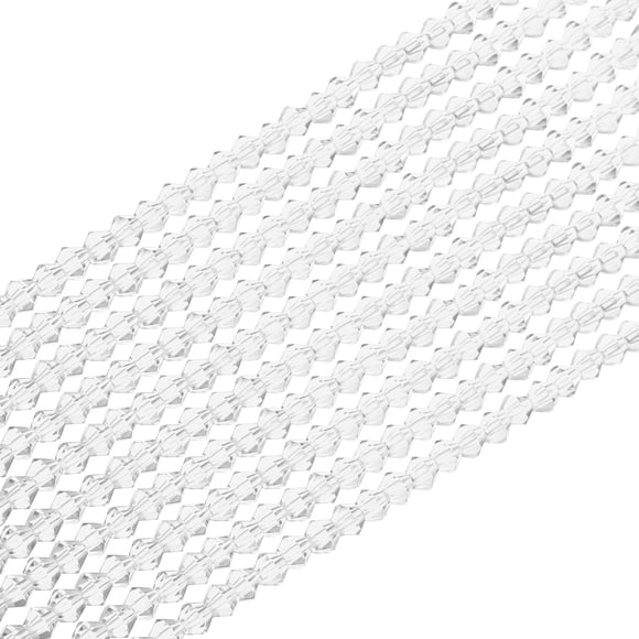Uxcell 4 mm 840 Pcs Perles en Verre Cristal Bicône pour Fabrication de Bijoux et Projets d'Artisanat DIY, Blanc Transparent