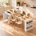 thumbnail image 1 of Homy Casa Kitchen Island with Extendable Dining Table and Storage Shelves, 1 of 10