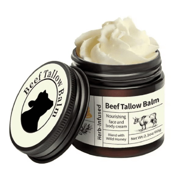 Organic Beef Tallow Balm for Skin Care, Smoothing and Moisturizing Face and Body Moisturizer for Dry, Itchy, Cracked, and Redness Relief