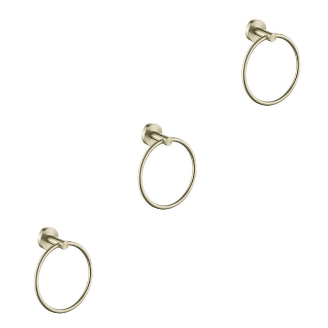 jesticaly Towel Ring Practical Fixing Rings Hanging Rack Exquisite Towels Hangers for Wall Hanger Stand for Home Bathroom Kitchen Use Golden 3Set