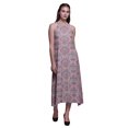 thumbnail image 1 of Bimba Robe de Plage Longue à Dos Nu Imprimée à Col Licou pour Femmes en Damas - Petite, 1 of 6