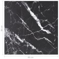 thumbnail image 4 of vidaXL Table Noire 80x80 cm 6 mm Verre Trempé avec Design Marbre, 4 of 4