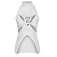 thumbnail image 3 of Birdeem Womens Summer Irregular Sleeveless Hollowed-Out Kink Wool Vest Womens Fashion Semi-High Collar Solid Color, 3 of 5