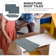 thumbnail image 2 of 6 Feuilles Tuiles de Toit Miniatures Bleu Marine Rectangulaires PVC Matériaux Bricolage pour Projets d'Artisanat, 2 of 8