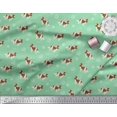 thumbnail image 2 of Soimoi Green Rayon Fabric Bird,Paw & Cocker Spaniel Dog Fabric Prints By Yard 56 Inch Wide, 2 of 3