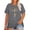 Grey, variant on Women's Plus Size Casual Short Sleeve Oversized Graphic Printed T-Shirt with Floral Botanical Design Comfortable Round Neck Tee for Everyday Wear