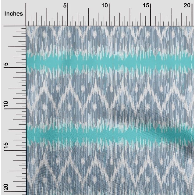 oneOone Cotton Silk Fabric Chevron Ikat Print Fabric BTY 42 Inch Wide